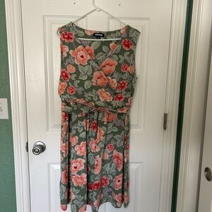 Land's End Sleeveless Floral Dress Size L